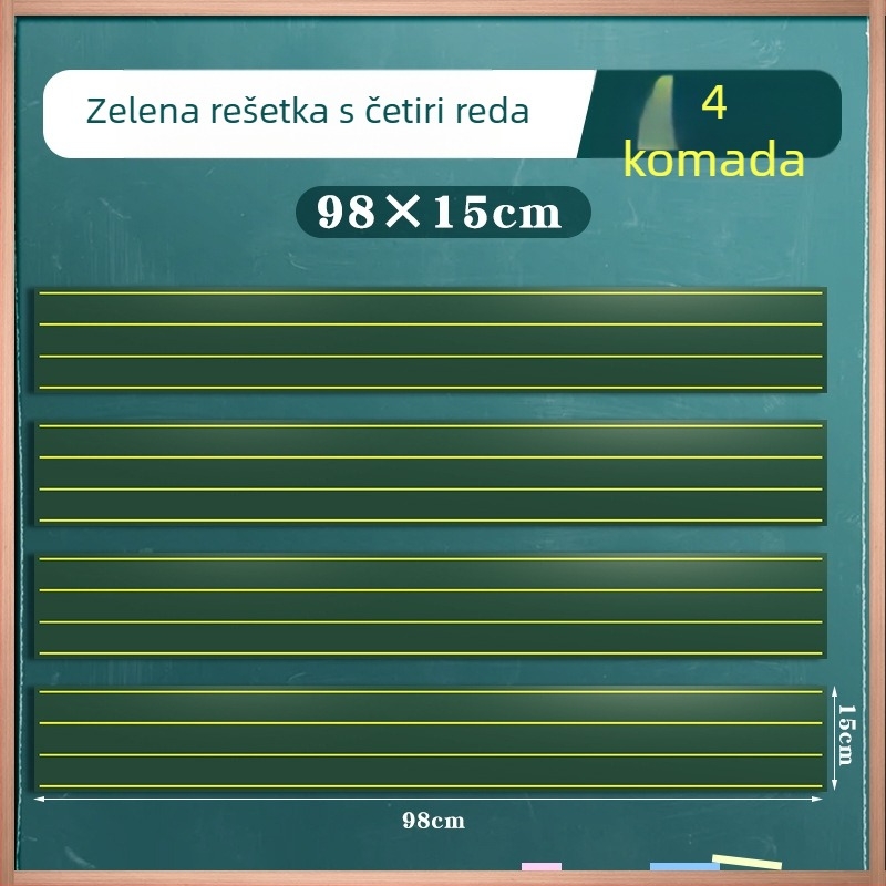  Magnetna ploča za pisanje kredom s Pinyinom i kineskom mrežom znakova, sedam odjeljaka, četiri reda, magnetsko didaktičko pomagalo