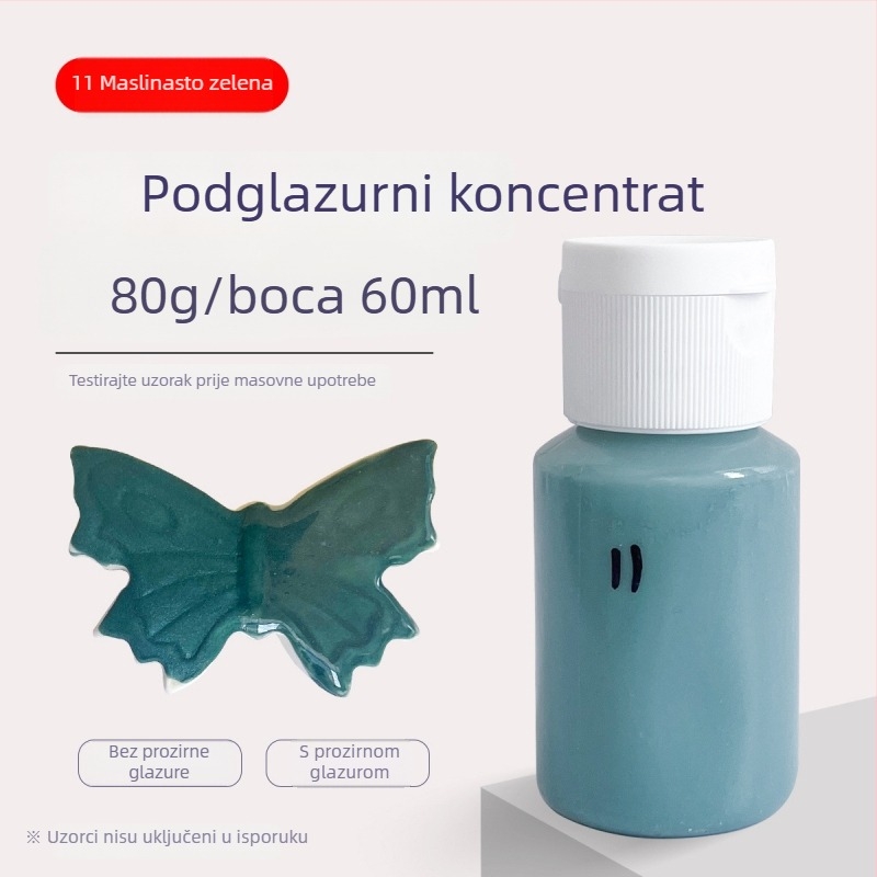Hai Aohua Boja za podglazovanje keramike — koncentrat boje za podglazuru, srednja temperatura, 60 ml