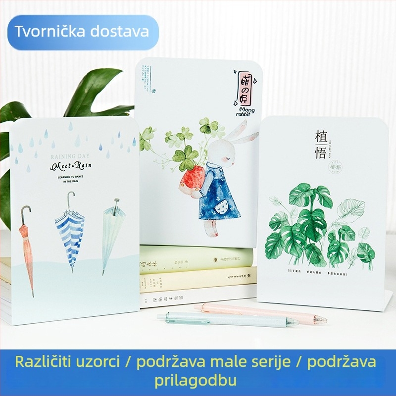 Metalni držač knjiga za stolni prostor studentima, s kreativnim karikaturnim dizajnom