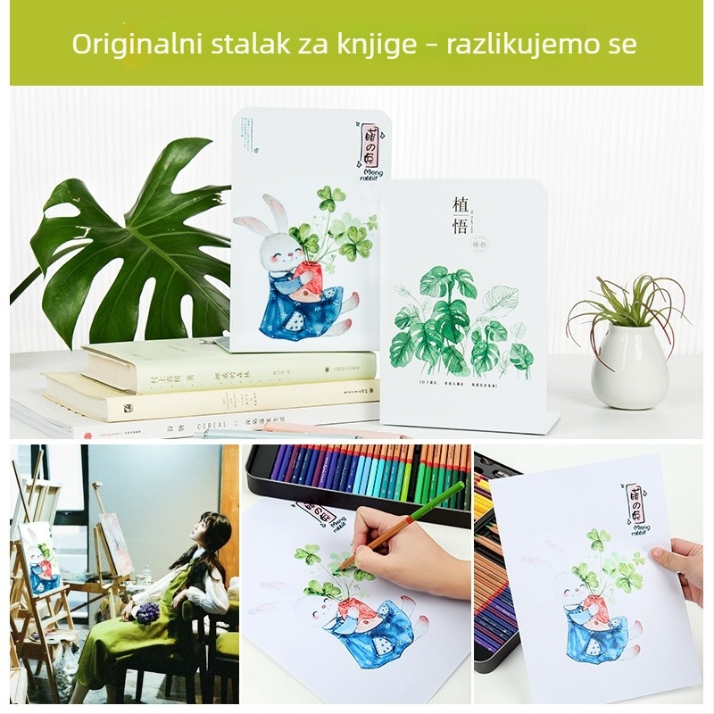 Metalni držač knjiga za stolni prostor studentima, s kreativnim karikaturnim dizajnom