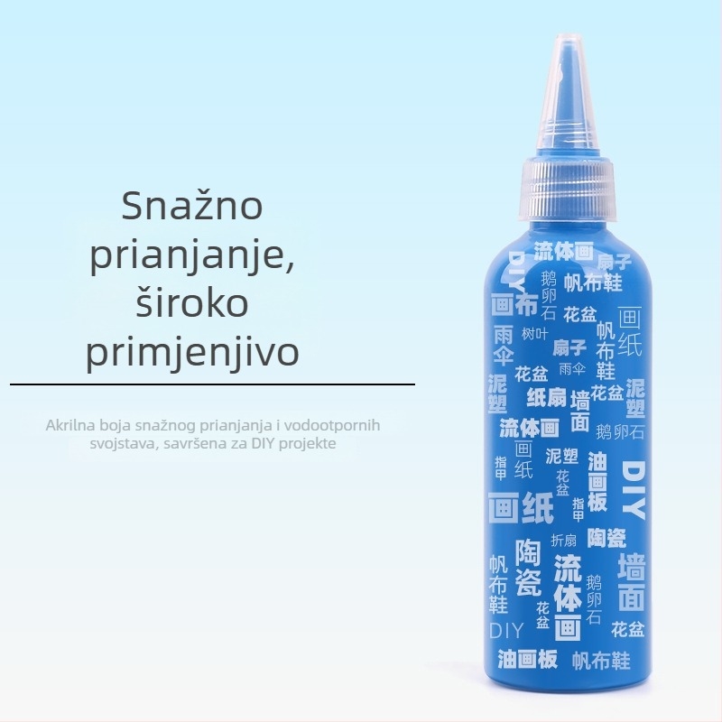 Set akrilnih boja 100 ml za djecu – vodootporne boje za gipsanu lutku, akvarel i gouache, DIY slikanje