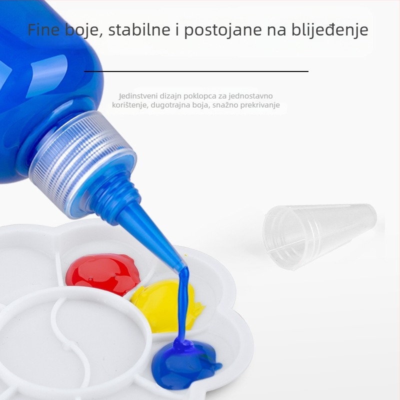 Set akrilnih boja 100 ml za djecu – vodootporne boje za gipsanu lutku, akvarel i gouache, DIY slikanje