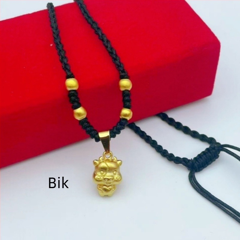 Unisex ogrlica s dvanaest horoskopskih privjesaka, pozlaćeni mesing, crveni konac, za odrasle i djecu