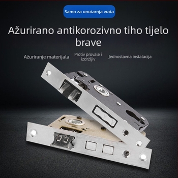 Unutarnja brava za drvena vrata 5058, magnetska, tih rad, tijelo od cinkove legure, ručica, ugradnja u utor, bez ključa
