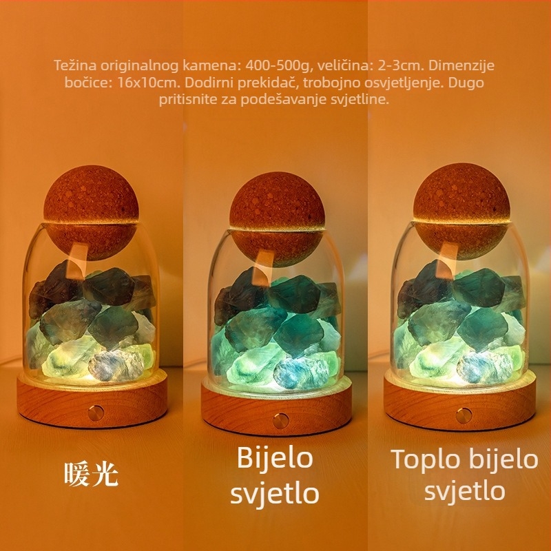Prirodni kristalni surovi kamen za difuziju esencijalnih ulja i aromaterapiju, noćna lampica bez plamena za dom i spavaću sobu, dekorativno rasvjetno osvjetljenje za atmosferu