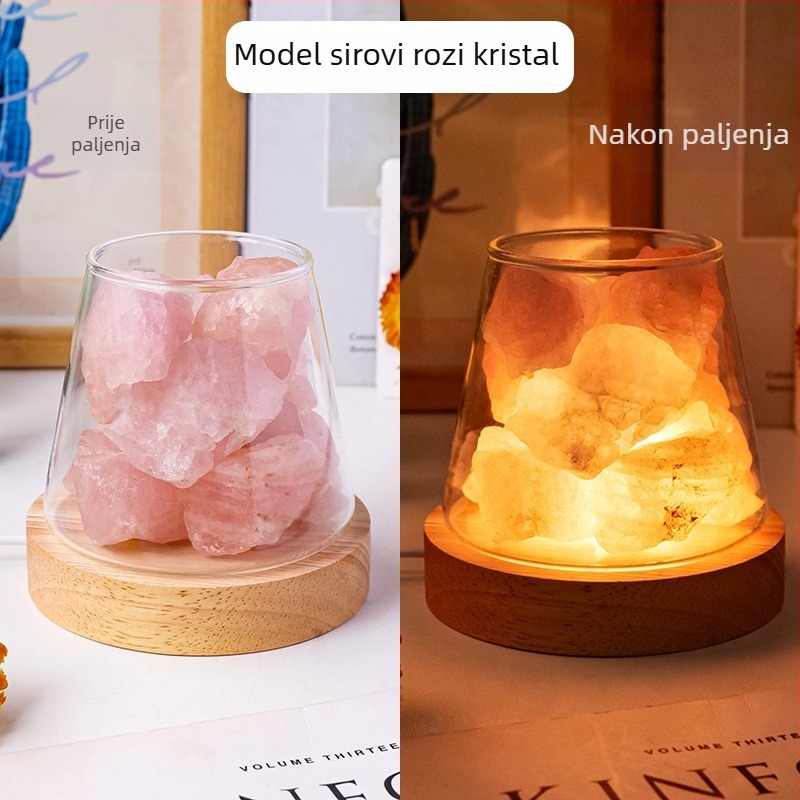 Prirodni kristalni surovi kamen za difuziju esencijalnih ulja i aromaterapiju, noćna lampica bez plamena za dom i spavaću sobu, dekorativno rasvjetno osvjetljenje za atmosferu