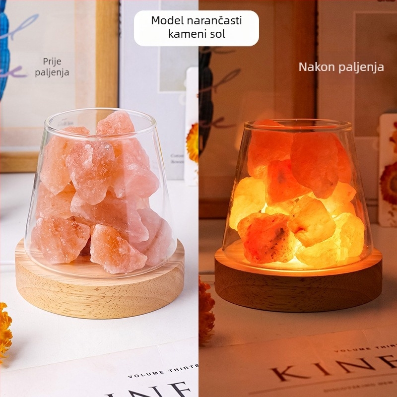 Prirodni kristalni surovi kamen za difuziju esencijalnih ulja i aromaterapiju, noćna lampica bez plamena za dom i spavaću sobu, dekorativno rasvjetno osvjetljenje za atmosferu