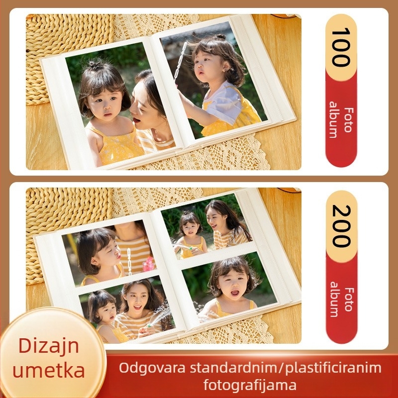 Mali fotoalbum velikog kapaciteta s umetnim stranicama za fotografije 5/6/7 inča, Polaroid stil fotoalbum za bebe i parove