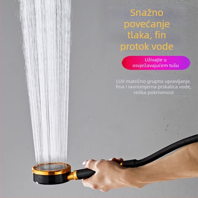 Ručni tuš glava od nehrđajućeg čelika, tri načina raspršivanja, okretni nosač