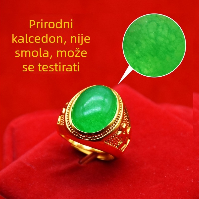Otvoren Retro muški prsten u boji pijeska-zlata, s motivom bogatstva zmaja, pozlaćeni bakar.
