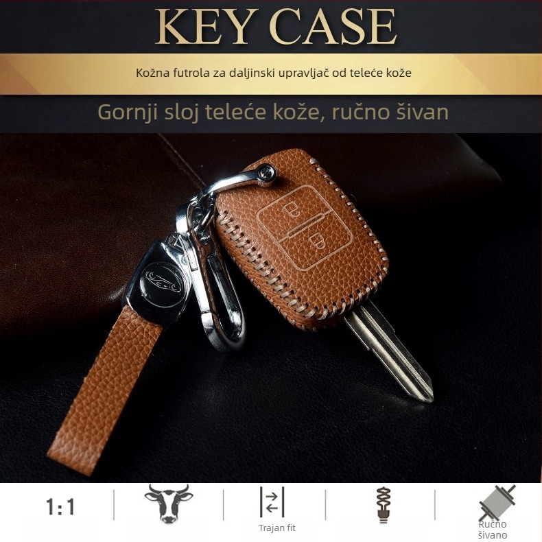 Kožna futrola za ključ za Wuling Rongguang V i Hongguang V, ravnim ključem, etnički stil
