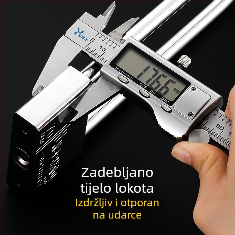 Produženi starinski brava za ormar, duga ručna kvaka, tanka šipka, bakar 30 mm, s 3 ključeva