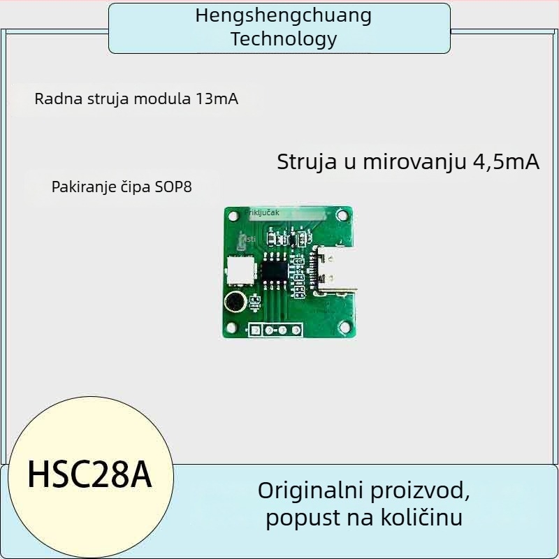 Offline IC za glasovno upravljanje, glasovno upravljanje na kineskom i engleskom jeziku, prepoznavanje glasa kroz serijski port, pametna kućna svjetiljka glasom