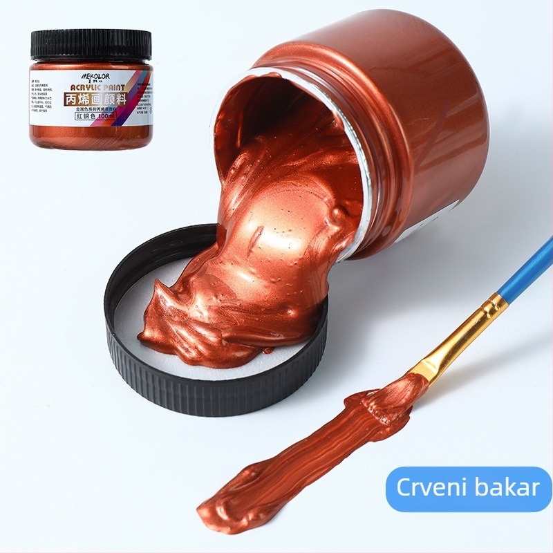 Set perlnih metalnih pigmenata sa zlatim akrilnim bojama – velika staklenka, vodootporno