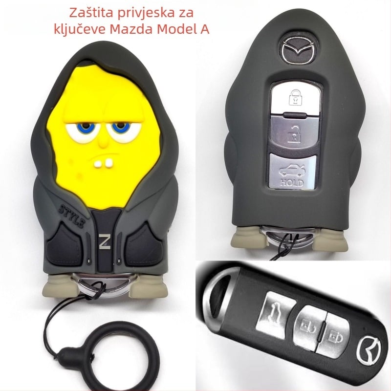 PVC futrola za ključeve automobila i motocikla, kompatibilna s Honda i Yamaha, s privjeskom morske zvijezde i užetom