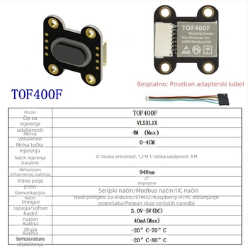 TOF050F 200F400F laserski senzor za udaljenost, modul MODBUS IIC, serijski izlaz više načina rada