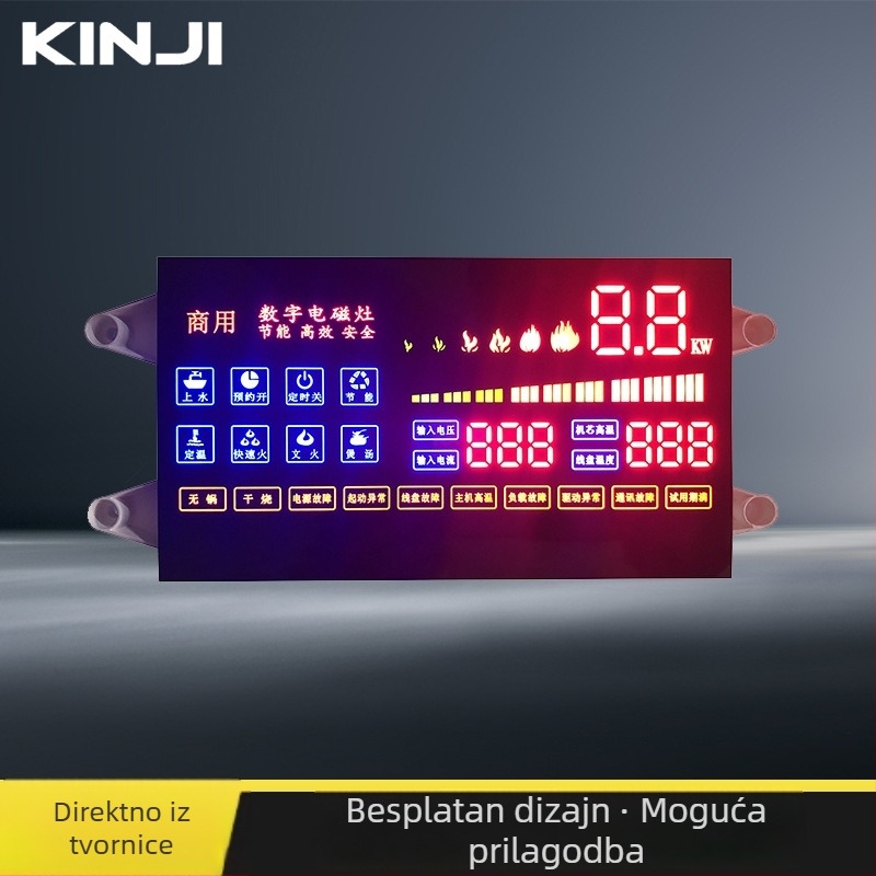 LED digitalni prikaz s integriranim zaslonom i ugrađenim pogonom za komercijalni indukcijski štednjak visokog snage
