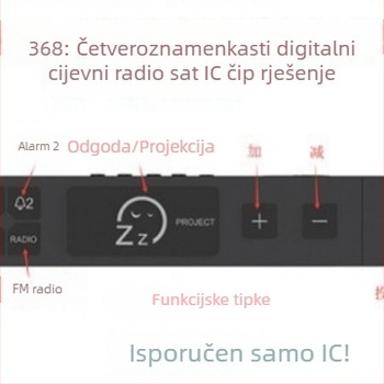 DL8368: LED prikaz vremena s četiri znamenke – IC čip za projekcijski budilnik s radiom