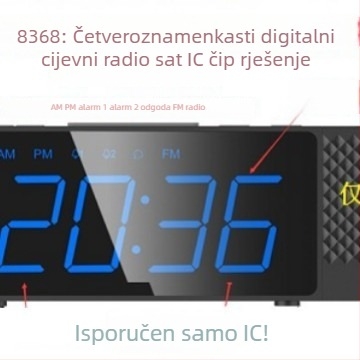 DL8368: LED prikaz vremena s četiri znamenke – IC čip za projekcijski budilnik s radiom