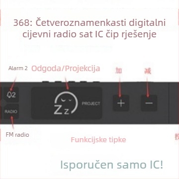 DL8368: LED prikaz vremena s četiri znamenke – IC čip za projekcijski budilnik s radiom