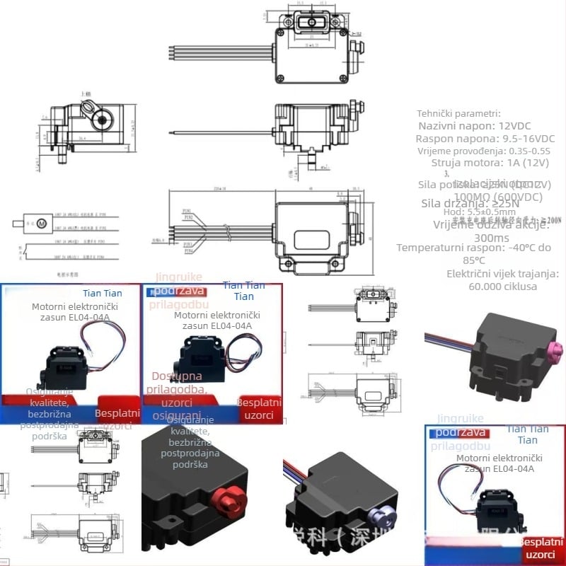 Elektronički motorni zaključavač prema europskom standardu za poklopac priključka za punjenje električnog vozila