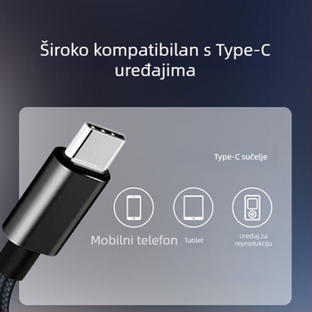 Kabel Type-C na 3,5 mm AUX za Huawei, Oppo i Vivo mobitele, slušalice i auto
