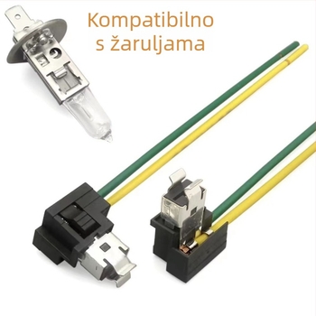 Automobilski H1 priključak s kartičnim konektorom i utičnicom za žarulicu H3