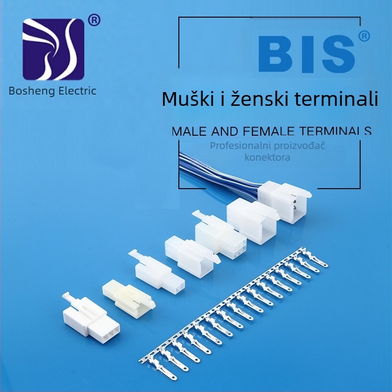 Automobilski konektor 2,8 mm oštrica, 110 terminala, plastično kućište DJ611-2.8x0.5, muški i ženski konektor