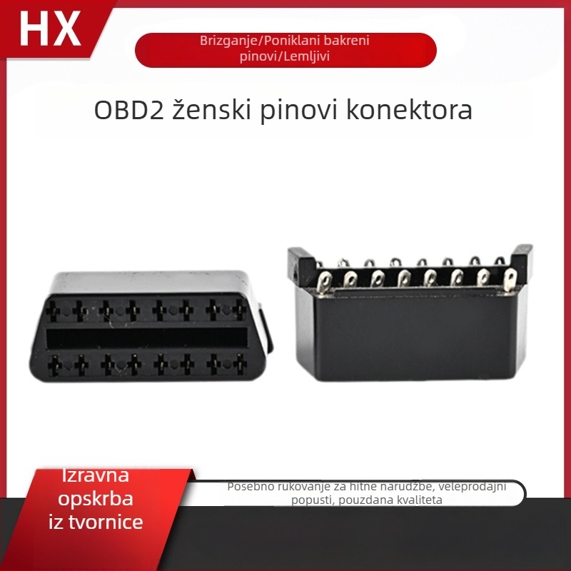 OBD2 ženski 16-pinski konektor za automobil, dijagnostičko sučelje izrađeno injekcijskim kalupom