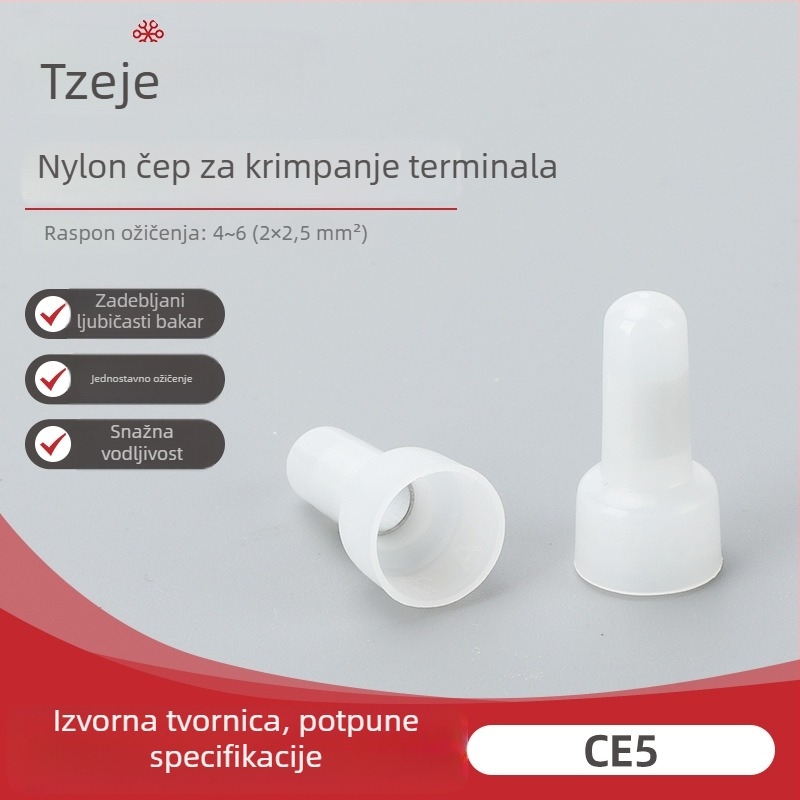 CE5 najlonska krimp kapa za brzo spajanje žice, jednoprvodni terminal i kapica za lampu