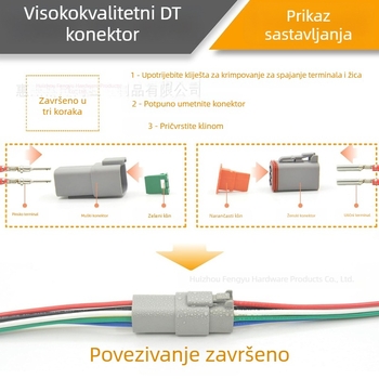 DT Dechi tip automobilskog vodootpornog konektora, muški i ženski, 2-12 pinova, 215 komada u kutiji