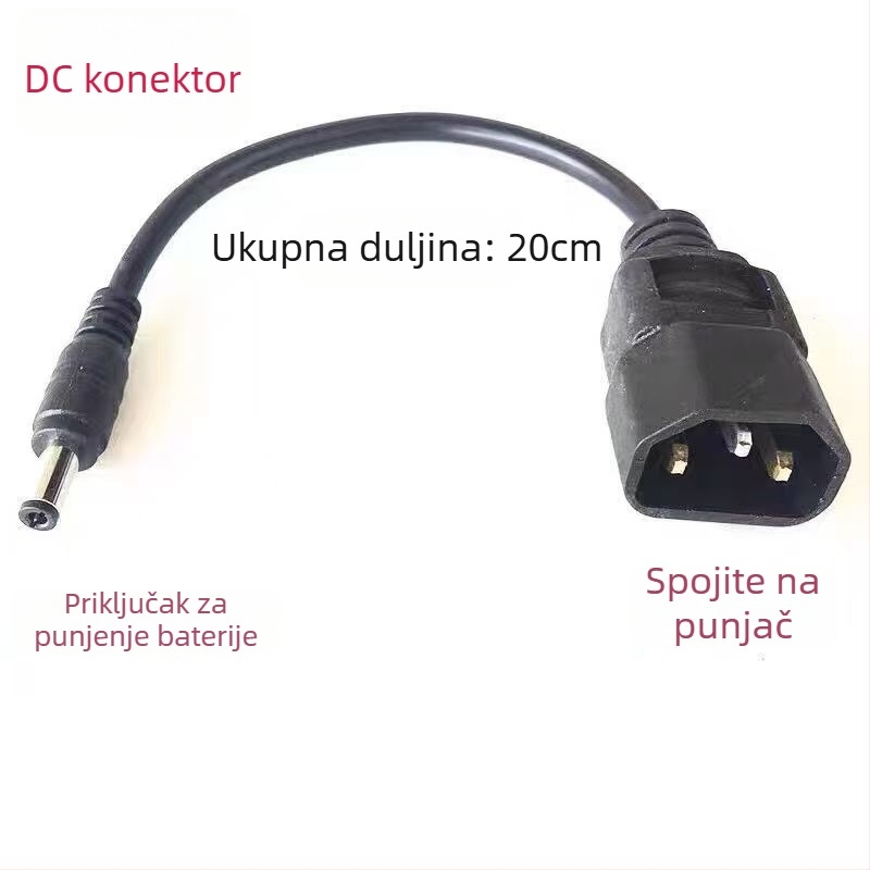DC priključni adapter za električno vozilo s litijskom baterijom i kabelom za punjenje