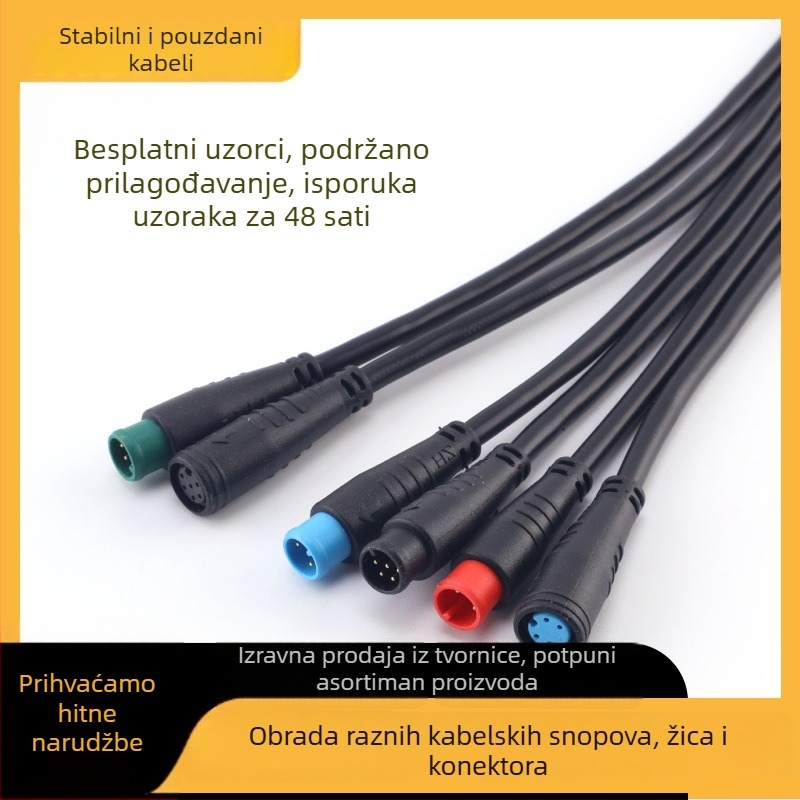 Vodootporna kabelska hrpa za električno vozilo M8-6P s kontrolerom i konektorima, prilagodljiv broj vodiča