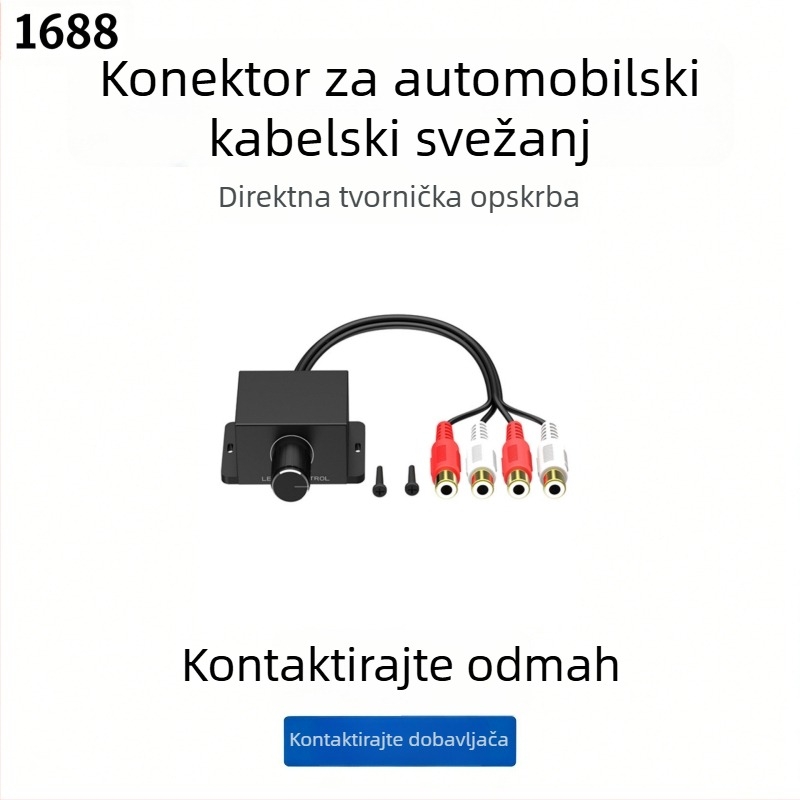 Regulator glasnoće automatskog pojačala s RCA ženskim konektorom, ulaz/izlaz, 2 RCA priključka muški-ženski