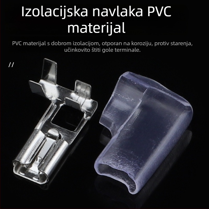 4,8/6,3 Tip zaključavajućeg spojnika za L-terminal, savijeni kut, automatsko zaključavanje, debeli završetak