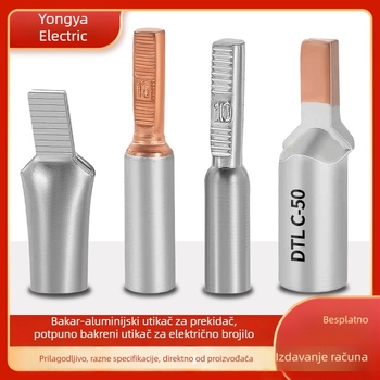 DTLC četvrtaste glave bakreno-aluminijski pinovi za prekidač DTD, potpuno bakreni pin 10/70