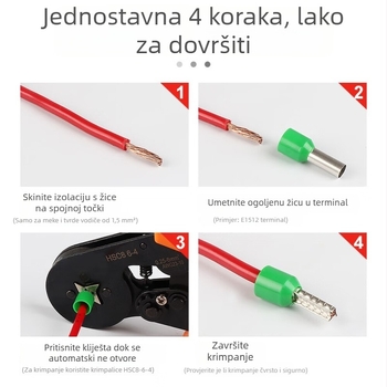 Tubularni prethodno izolirani terminalni blok, cijevni konektor s cinkom, cijevni terminalni pin, 16/25/35 mm², prilagodljivo