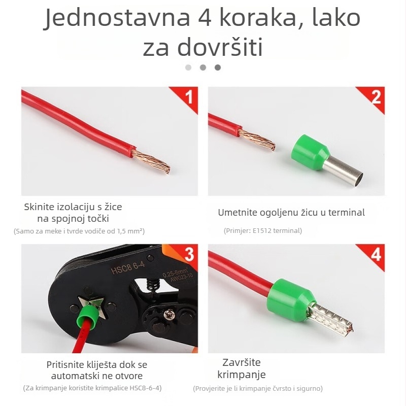 Tubularni prethodno izolirani terminalni blok, cijevni konektor s cinkom, cijevni terminalni pin, 16/25/35 mm², prilagodljivo