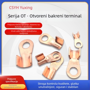 OT Bakreni kabelski terminal s otvorom nosa, bakreni konektor za žice, 10–1000 A