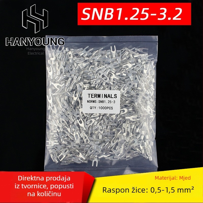 SNB golim kraju U- i Y-tip fork terminal, bakar, 9 polova, hladno presanje, za 1,25–3/3,2/3,5/5,5/2–4/5/6 mm