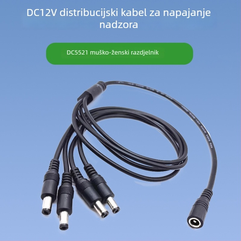 Kabel napajanja za LED trake 12V s DC5521 konektorom, podjela 1 na 2 i 1 na 3, ženski-muški