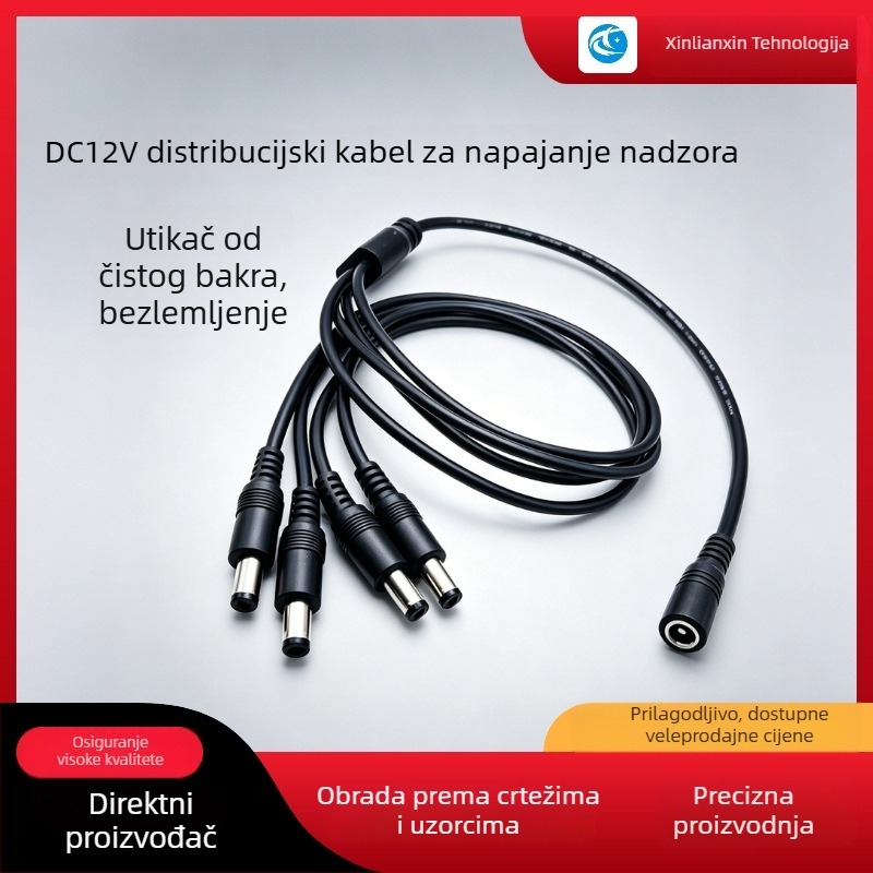 Kabel napajanja za LED trake 12V s DC5521 konektorom, podjela 1 na 2 i 1 na 3, ženski-muški