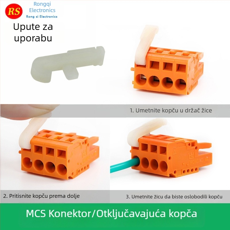 MCS opružni terminal brzi konektor s razmakom 3,5/5,0/7,5 mm – alat otključavanja za jednostavno povezivanje