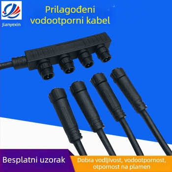 M12 najlonsko-gumeni vodootporni kabel za modul ulične rasvjete, nadzor i komunikaciju, F-tip vodootporna linija