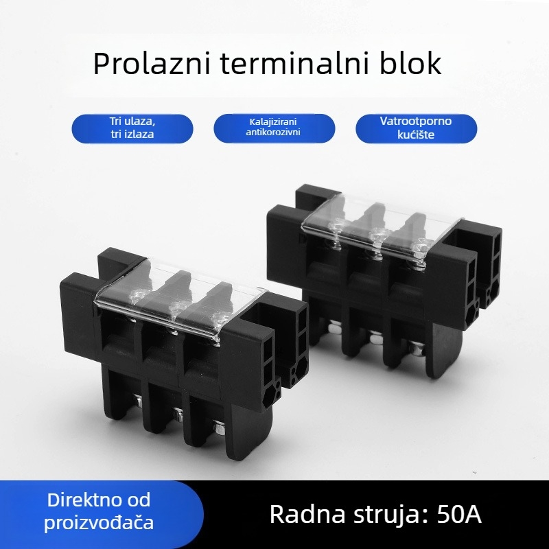 Prolazni tip visokoučinkoviti terminal blok za dvostruko punjenje — konektor 30A–300A
