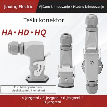 CHYQJX HA-003 Pravokutni avijacijski konektor, utikač i utičnica, 4/5/6/8 jezgri, muški i ženski, teški spojni konektor