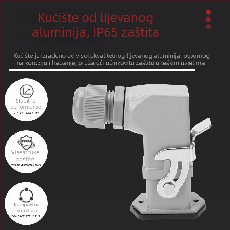 CHYQJX HA-003 Pravokutni avijacijski konektor, utikač i utičnica, 4/5/6/8 jezgri, muški i ženski, teški spojni konektor