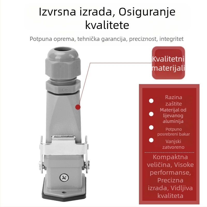 CHYQJX HA-003 Pravokutni avijacijski konektor, utikač i utičnica, 4/5/6/8 jezgri, muški i ženski, teški spojni konektor