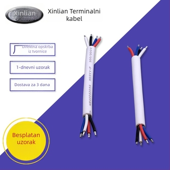 Bijeli H03VV-F napojni kabel, 4×0,5 mm², kabel za povezivanje s punionicom