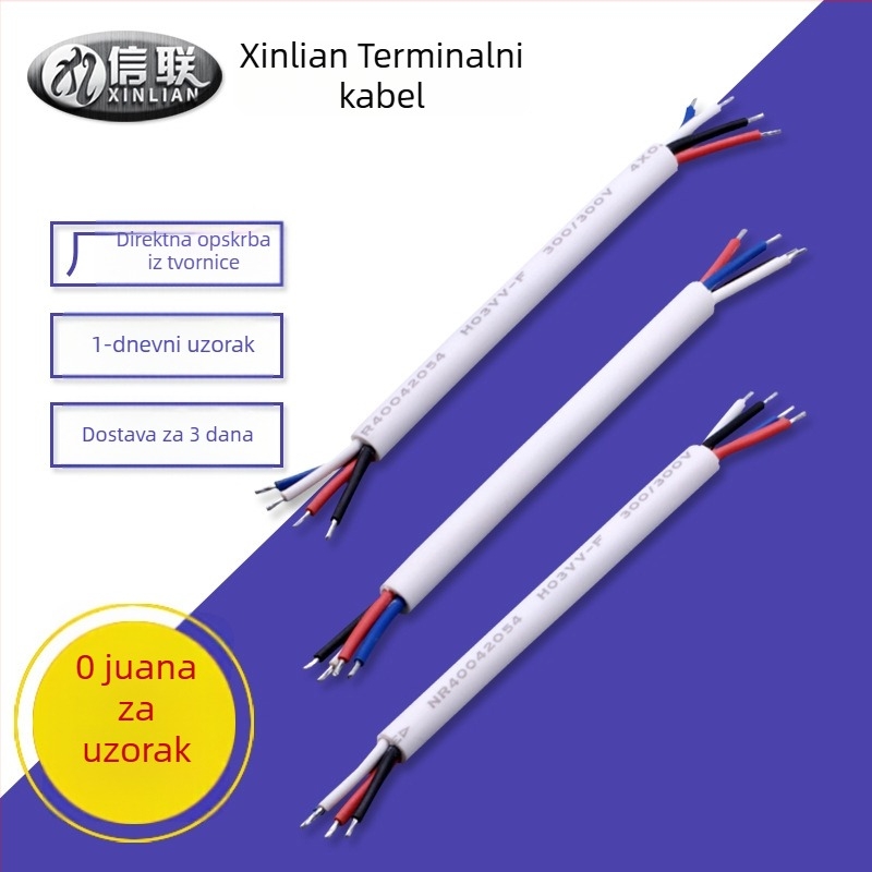 Bijeli H03VV-F napojni kabel, 4×0,5 mm², kabel za povezivanje s punionicom
